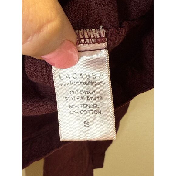 Lacausa Women's Size Small Red Clare Long Sleeve Button-Down Canvas Chore Jacket - Picture 4 of 7